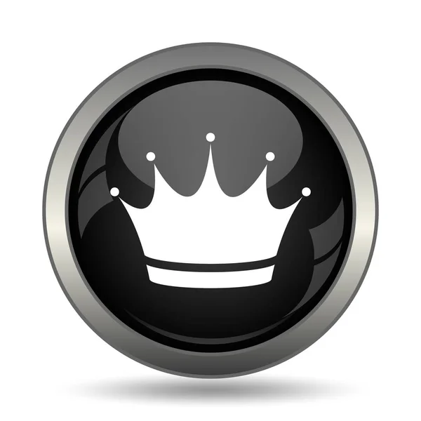Ícone Coroa Botão Internet Fundo Branco — Fotografia de Stock