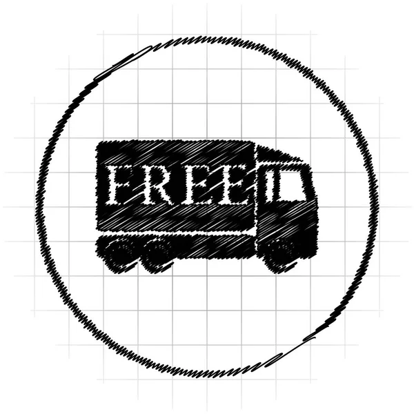 무료 배달 트럭 아이콘 — 스톡 사진