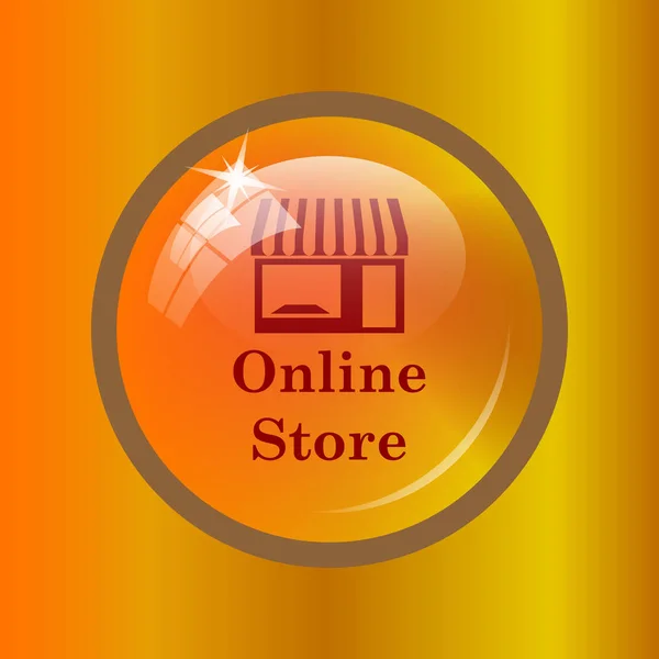 Icono Tienda Online Botón Internet Sobre Fondo Color —  Fotos de Stock