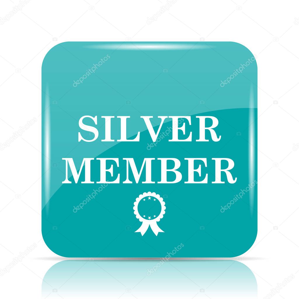 Silver member icon. Internet button on white background