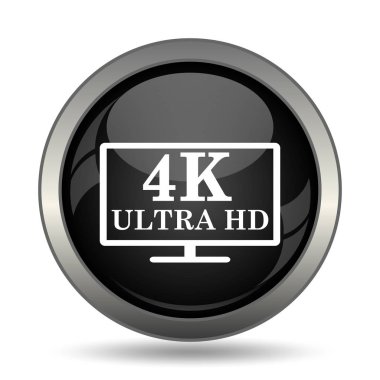 4 k ultra Hd simgesi. Beyaz arka plan üzerinde Internet düğmesi.