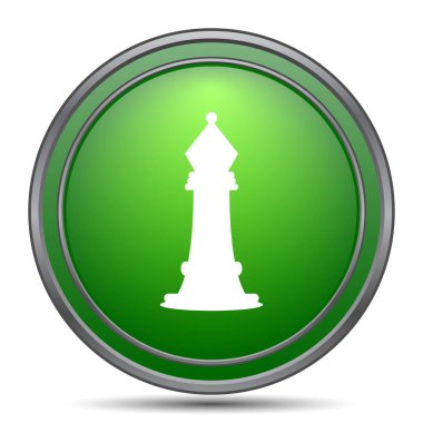 Satranç simgesi. Beyaz arka plan üzerinde Internet düğmesi