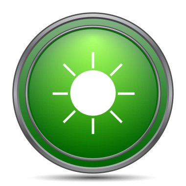 Güneş simgesi. Beyaz arka plan üzerinde Internet düğmesi