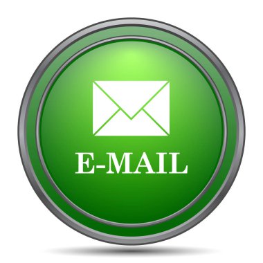 E-posta simgesi. Beyaz arka plan üzerinde Internet düğmesi