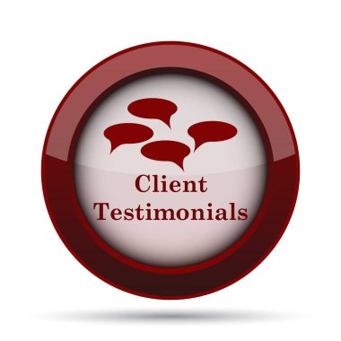 Müşteri referansları simgesi. Beyaz arka plan üzerinde Internet düğmesi.