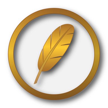 Tüy simgesi. Beyaz arka plan üzerinde Internet düğmesi