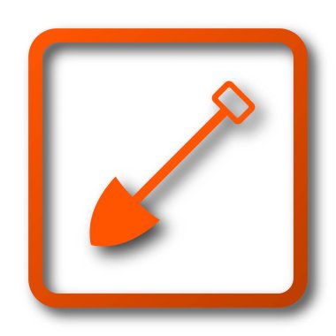 Kürek simgesi. Beyaz arka plan üzerinde Internet düğmesi