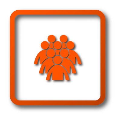 İnsanlar simge grubu. Beyaz arka plan üzerinde Internet düğmesi