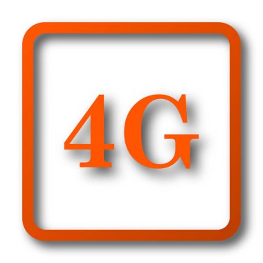 4g simgesi. Beyaz arka plan üzerinde Internet düğmesi