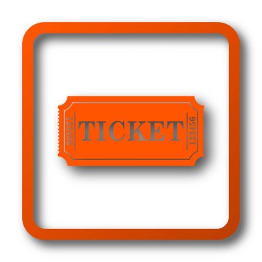 Sinema bilet simgesi. Beyaz arka plan üzerinde Internet düğmesi