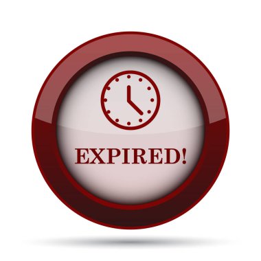 Süresi dolan simgesi. Beyaz arka plan üzerinde Internet düğmesi.