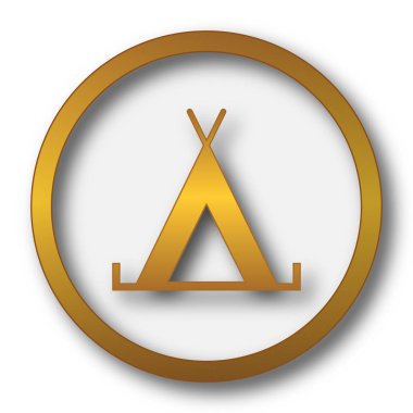 Çadır simgesi. Beyaz arka plan üzerinde Internet düğmesi