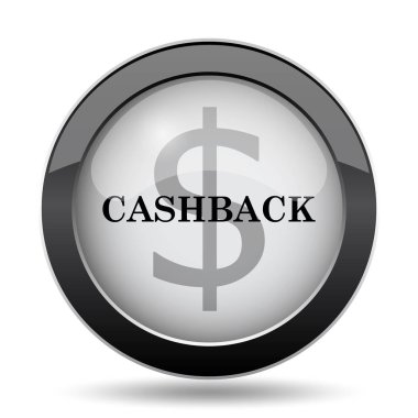 Cashback simgesi. Beyaz arka plan üzerinde Internet düğmesi