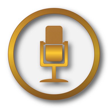 Mikrofon simgesi. Beyaz arka plan üzerinde Internet düğmesi