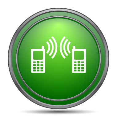 İletişim simgesi. Beyaz arka plan üzerinde Internet düğmesi