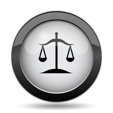 Denge simgesi. Beyaz arka plan üzerinde Internet düğmesi