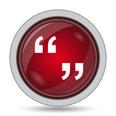 Tırnak işareti simgesi. Beyaz arka plan üzerinde Internet düğmesi