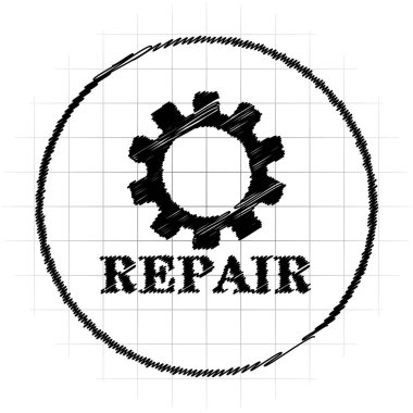 Onarım simgesi. Beyaz arka plan üzerinde Internet düğmesi