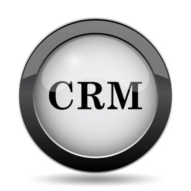 CRM simgesi. Beyaz arka plan üzerinde Internet düğmesi