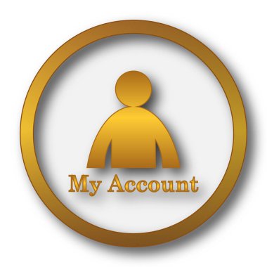 Benim hesap simgesi. Beyaz arka plan üzerinde Internet düğmesi