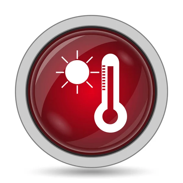 Zon en thermometer pictogram — Stockfoto