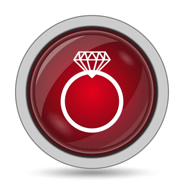 ダイヤモンド リングのアイコン 白い背景の上のインター ネット ボタン — ストック写真
