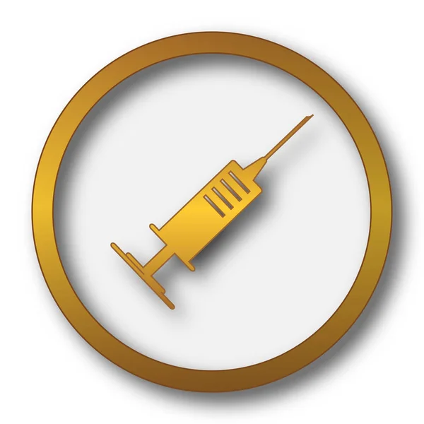 注射器のアイコン 白い背景の上のインター ネット ボタン — ストック写真