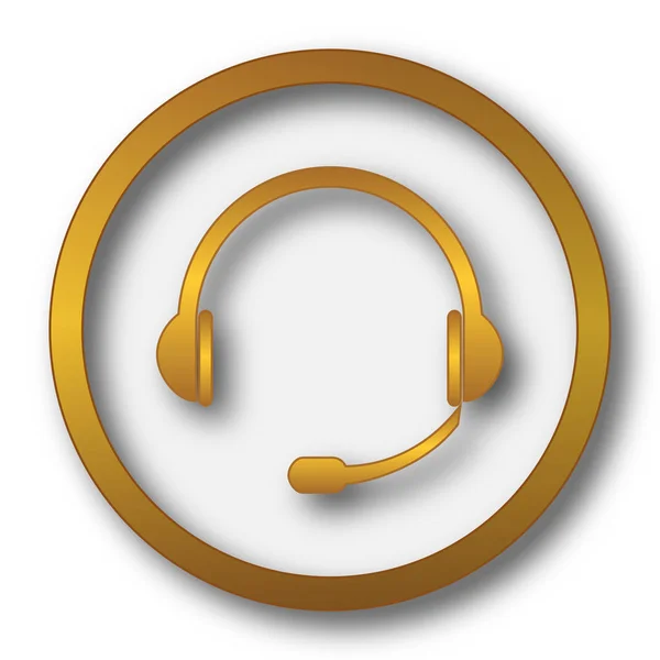 Headphones Icon Internet Button White Background — Stock Photo, Image