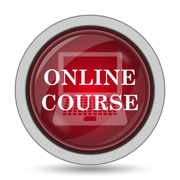 Online Cursus Pictogram Internet Knop Witte Achtergrond — Stockfoto