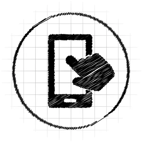 Smartphone Con Icono Mano Botón Internet Sobre Fondo Blanco —  Fotos de Stock