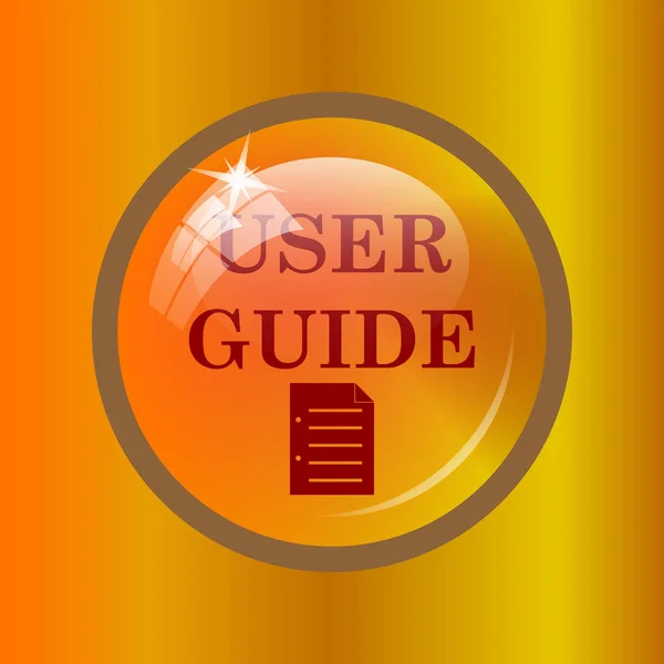 User guide icon. Internet button on colored background.