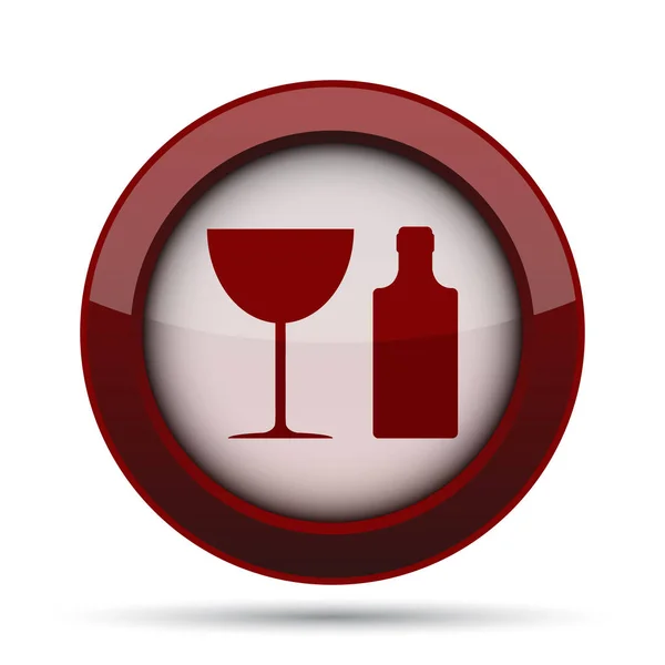 Bottle Glass Icon Internet Button White Background — Stock Photo, Image