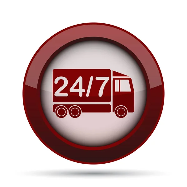 24 7 levering vrachtwagen pictogram — Stockfoto