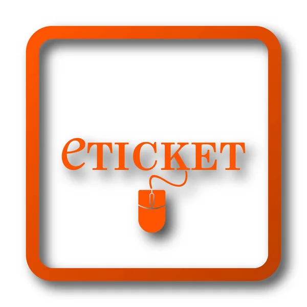 Εικονίδιο Eticket Κουμπί Internet Άσπρο Φόντο — Φωτογραφία Αρχείου