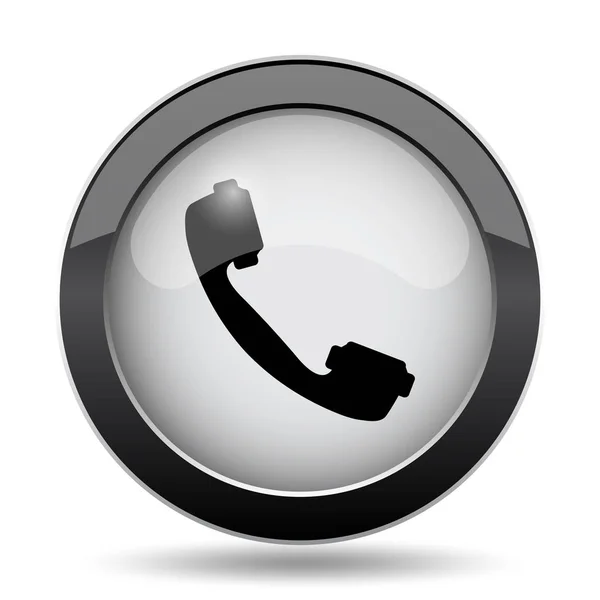 电话图标 白色背景上的互联网按钮 — 图库照片