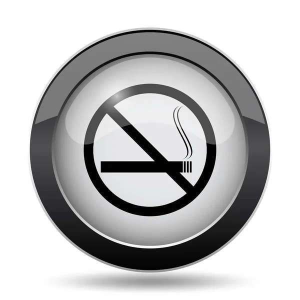 Não Ícone Fumar Botão Internet Fundo Branco — Fotografia de Stock