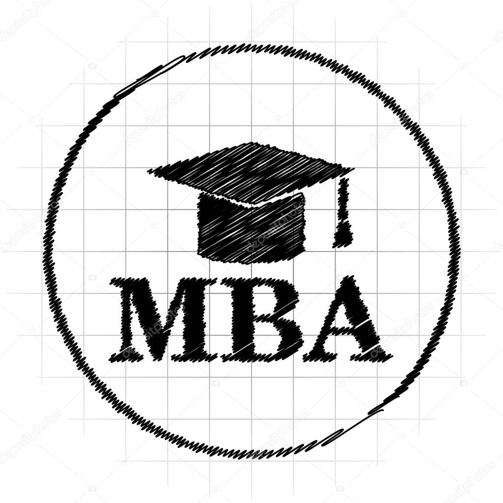 MBA icon. Internet button on white background