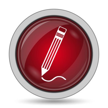 Kalem simgesi. Beyaz arka plan üzerinde Internet düğmesi