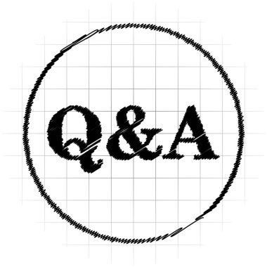 Q&A simgesi. Beyaz arka plan üzerinde Internet düğmesi