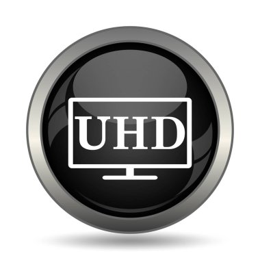 Ultra Hd simgesi. Beyaz arka plan üzerinde Internet düğmesi.