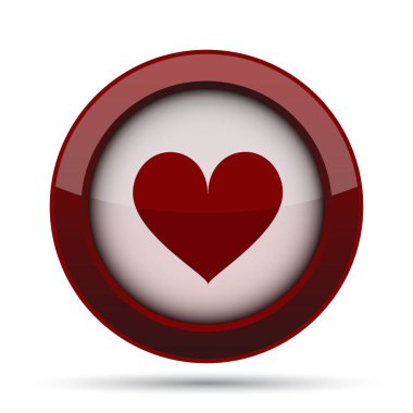 Kalp simgesi. Beyaz arka plan üzerinde Internet düğmesi.