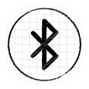 Bluetooth simgesi. Beyaz arka plan üzerinde Internet düğmesi