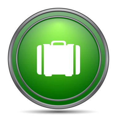 Bavul simgesi. Beyaz arka plan üzerinde Internet düğmesi