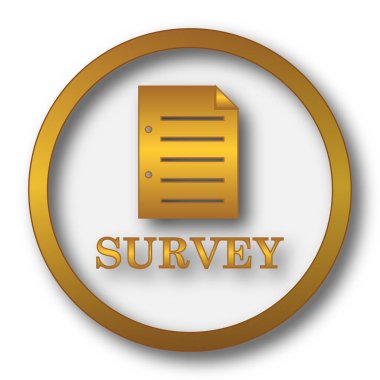 Anket simgesi. Beyaz arka plan üzerinde Internet düğmesi