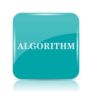 Algoritma simgesi. Beyaz arka plan üzerinde Internet düğmesi