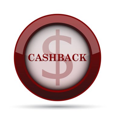 Cashback simgesi. Beyaz arka plan üzerinde Internet düğmesi.