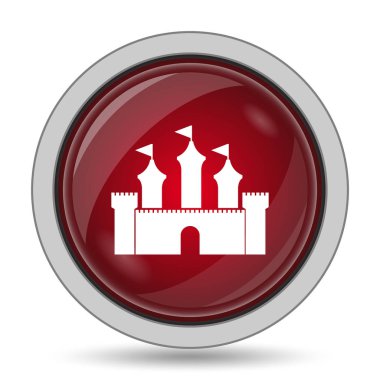 Kale simgesi. Beyaz arka plan üzerinde Internet düğmesi