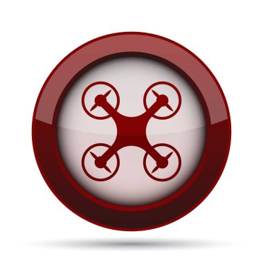 Drone simgesi. Beyaz arka plan üzerinde Internet düğmesi.
