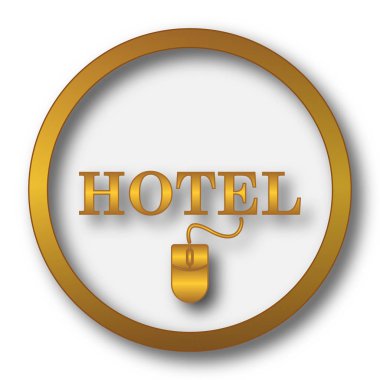 Hotel Icon. Beyaz arka plan üzerinde Internet düğmesi