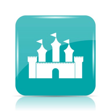 Kale simgesi. Beyaz arka plan üzerinde Internet düğmesi